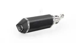 OKAMI Slip On (sport exhaust with connecting tube), Stainless steel black, (EC-) approval