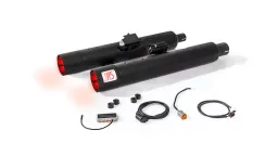 Silencer with luminous end cap and ASC – (CAN-BUS actuated sound system), stainless steel black, (EC-) approval