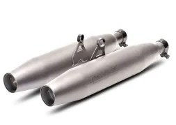 RACING REMUS Slip On Tapered muffler Sport Exhaust Bonneville, left/right Ø 84 mm, with catalytic converter, stainless steel matt, NO (EC-) approval