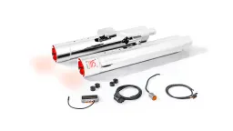 Silencer with luminous end cap and ASC – (CAN-BUS actuated sound system), stainless steel chrome, RACING