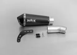 HYPERCONE, slip on (muffler with connecting tube), stainless steel black , 65 mm