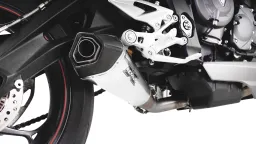 HYPERCONE, RACING slip on (silenziatore con inserto sonoro removibile) per TRIUMPH Street Triple 765 S/R/RS, acciaio inox opaco, 65 mm, senza omologazione