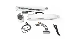 2 x CUSTOM Slip-On exhaust Ø 90 mm incl. cat., ASC – (CAN-BUS actated sound system), acciaio inox cromato, (EC-) approval