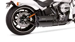 CUSTOM, complete system (2-2) consisting of front and rear header incl. heat protecting shields, Euro 4 cats., 2 CUSTOM silencers and adapter for rear footpegs, incl. EC homologation