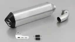 OKAMI, sistema di scarico racing slip-on con inserto fonoassorbente removibile per Suzuki V-Strom 1000, titanio, senza omologazione CE